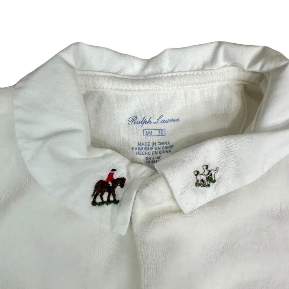 Ralph Lauren Embroidered Velour Footed Coverall‎ Outfit